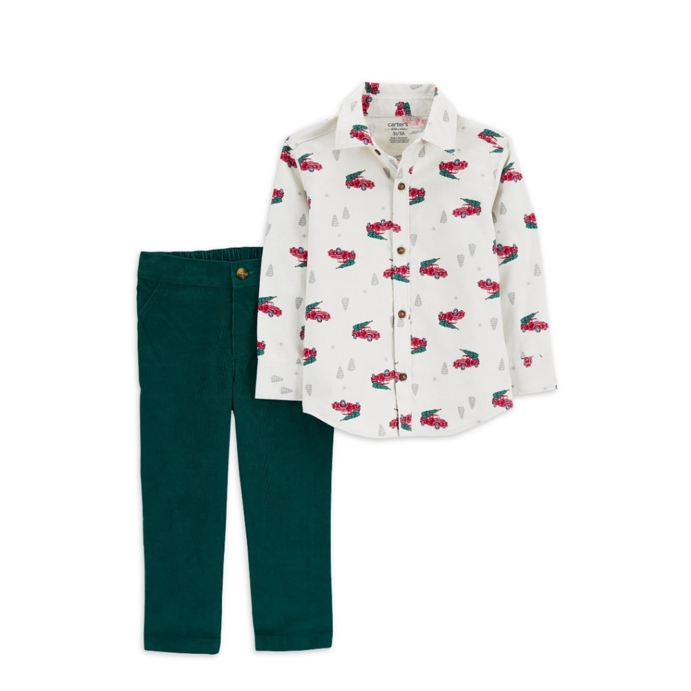 Carter's Child of Mine Toddler Boy Holiday Outfit Set, 2 Piece Size 2T NWT